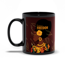 Load image into Gallery viewer, Floral Celebrate Freedom Juneteenth Coffee Mugs Handle on the Left