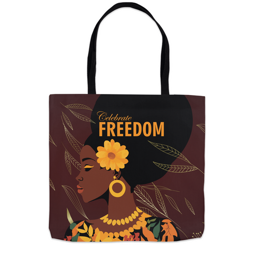 Floral Celebrate Freedom Juneteenth Tote Bags