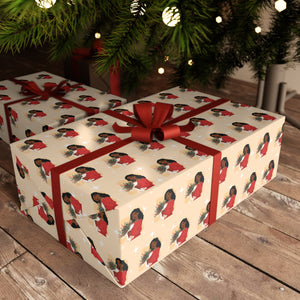 Floral Love - African American Woman - Gift Wrapping Paper Roll - Wrapped Gifts Sample Photo