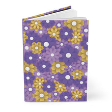 Load image into Gallery viewer, Floral Purple &amp; Gold Hardcover Journal — Dotted Daisy Notebook