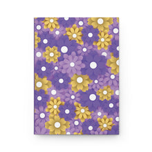 Load image into Gallery viewer, Floral Purple &amp; Gold Hardcover Journal — Dotted Daisy Notebook