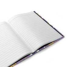 Load image into Gallery viewer, Floral Purple &amp; Gold Hardcover Journal — Dotted Daisy Notebook