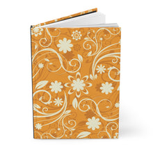 Load image into Gallery viewer, Floral Swirl Hardcover Journal — Yellow Vintage Flower Notebook