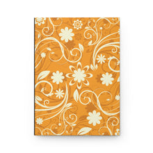 Load image into Gallery viewer, Floral Swirl Hardcover Journal — Yellow Vintage Flower Notebook