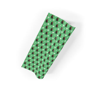 Flower Crown Beauty - African American Woman - Green Gift Wrapping Paper - Rolled View 2