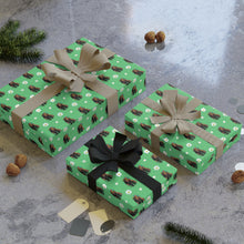 Load image into Gallery viewer, Flower Crown Beauty - African American Woman - Green Gift Wrapping Paper - Wrapped Gifts 2