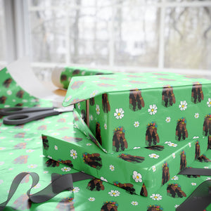 Flower Crown Beauty - African American Woman - Green Gift Wrapping Paper - Wrapped Gifts