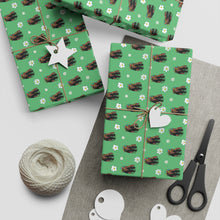Load image into Gallery viewer, Flower Crown Beauty - African American Woman - Green Gift Wrapping Paper - Wrapped Gifts Sample Photo