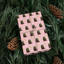 Load image into Gallery viewer, Flower Crown Beauty - African American Woman - Pastel Pink Gift Wrapping Paper - Wrapped Gift Sample Photo