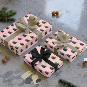 Flower Crown Beauty - African American Woman - Pastel Pink Gift Wrapping Paper - Wrapped Gifts 2