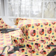 Load image into Gallery viewer, Flower Love - African American Woman - Floral Gift Wrapping Paper Roll - Wrapped Gifts