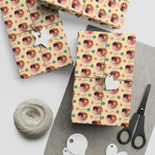 Load image into Gallery viewer, Flower Love - African American Woman - Floral Gift Wrapping Paper Roll - Wrapped Gifts Sample Photo