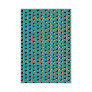 Flowers & Butterflies - Smiling African American Woman - Gift Wrap Paper -Vertical Front View