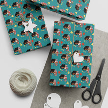 Load image into Gallery viewer, Flowers &amp; Butterflies - Smiling African American Woman - Gift Wrap Paper - Gift Samples