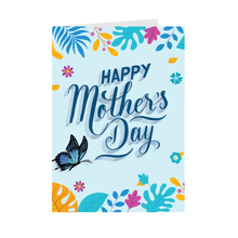 Load image into Gallery viewer, Flowers &amp; Butterflies Blue - Happy Mother&#39;s Day Greeting Cards Front
