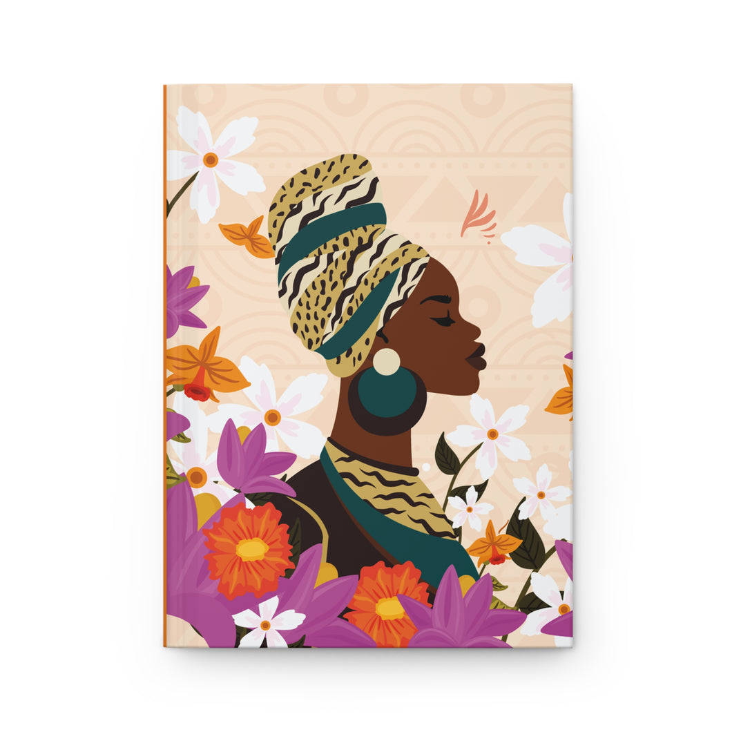 Flowers & Confidence - Floral Profile Hardcover Journal - Inspiring Black Art Front 