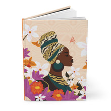 Load image into Gallery viewer, Flowers &amp; Confidence - Floral Profile Hardcover Journal - Inspiring Black Art Front Slightly Opened
