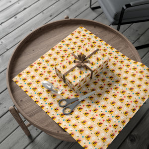 Flowers & Stars - African American Woman - Yellow Gift Wrapping Paper Roll - Paper + Wrapped Gift