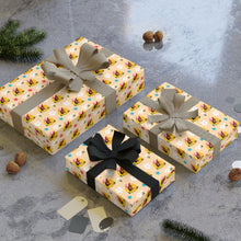 Load image into Gallery viewer, Flowers &amp; Stars - African American Woman - Yellow Gift Wrapping Paper Roll - Wrapped Gifts 2