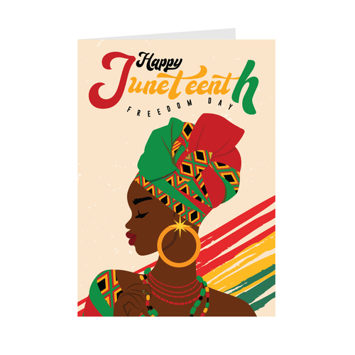 Freedom Day - African American Queen - Juneteenth Greeting Card Front
