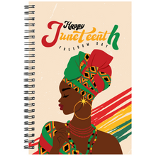 Load image into Gallery viewer, Freedom Day - African American Queen - Juneteenth Notebooks Front