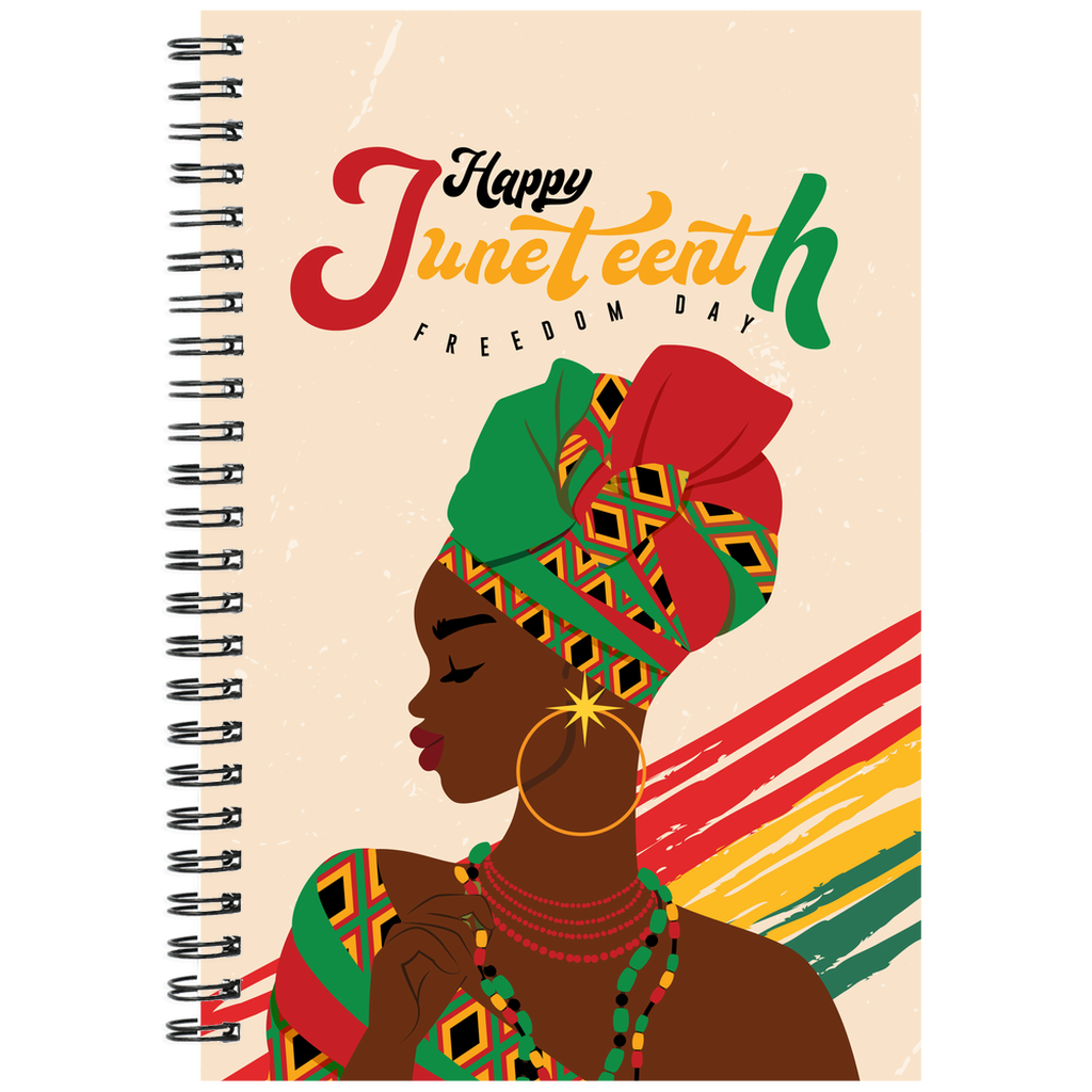 Freedom Day - African American Queen - Juneteenth Notebooks Front 2