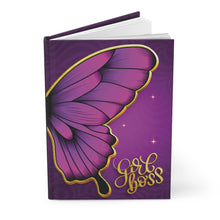Load image into Gallery viewer, Girl Boss Hardcover Journal — Gold &amp; Purple Butterfly Motivational Notebook