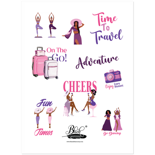 Girls Trip 2 - African American Women - Premium Black Girls Travel Sticker Set