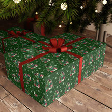 Load image into Gallery viewer, Giving from the Heart - African American Woman Gifts - Christmas Gift Wrap Paper gift box with red ribbon under a decorated tree