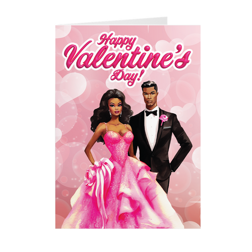 Glam Couple - Gown & Suit - African American Valentine's Day Cards