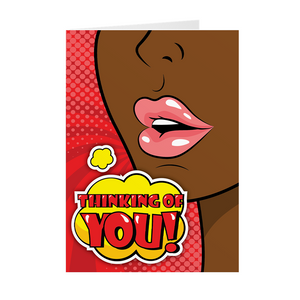 Glossy - Pop Art Thinking of You - African American Valentine's Day Cards