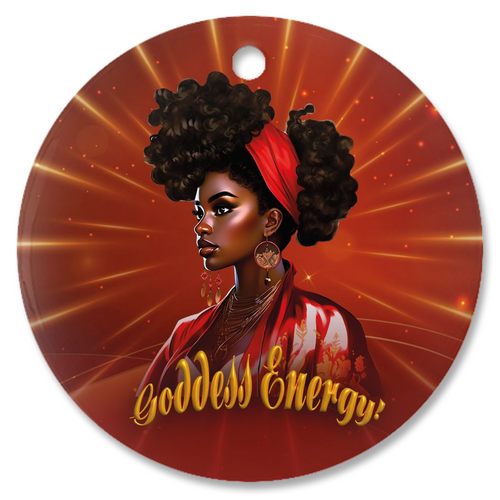 Goddess Energy - African American Woman - Porcelain Christmas Ornaments