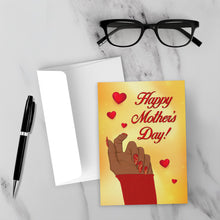 Load image into Gallery viewer, Gold &amp; Red Nails Design - Happy Mother's Day - Fancy Greeting Card - Mom Holiday Card - Manicure
