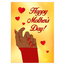 Load image into Gallery viewer, Gold &amp; Red Nails Design - Happy Mother's Day - Fancy Greeting Card - Mom Holiday Card - Manicure