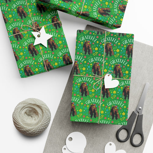 Grateful Flower Queen - African American Woman - Green Gift Wrapping Paper - Wrapped Gifts Sample Photo