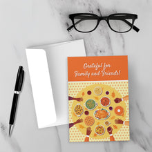 Load image into Gallery viewer, Grateful for Family &amp; Friends - Thanksgiving Greeting Cards - Front (With Background)
