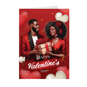 Happy Stylish Couple - Happy Valentine's Day - African American Card Shop