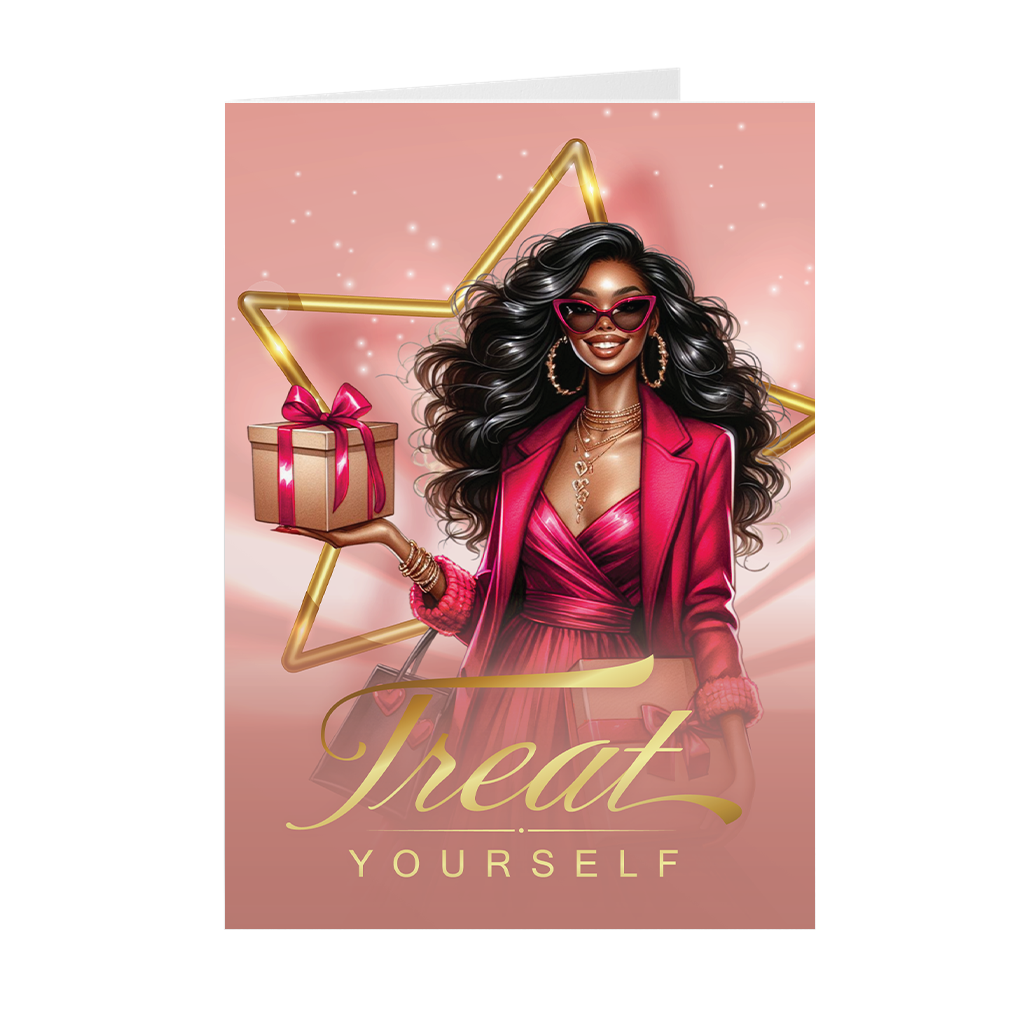 Fashionista - Treat Yourself - African American Greeting Cards