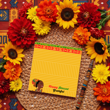 Load image into Gallery viewer, Happy Blessed Grateful - Afrocentric Notepads - Positive Quote Affirmations - Smiling Black Woman - Colors of Africa Paper Design