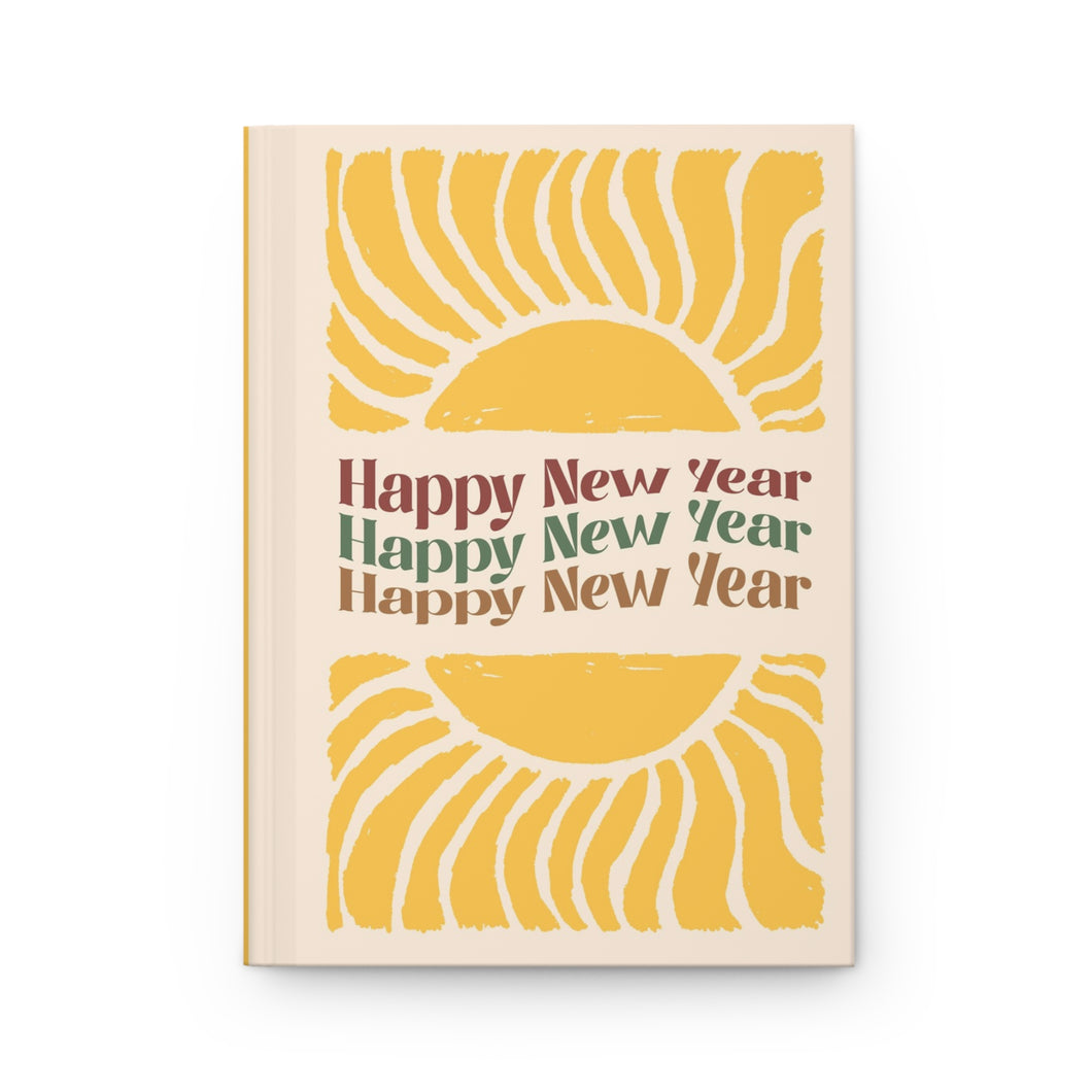 Happy New Year Modern Hardcover Journal – Inspirational Writing Gift Front  (1)