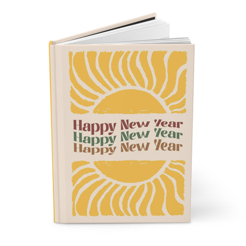 Happy New Year Modern Hardcover Journal – Inspirational Writing Gift Front