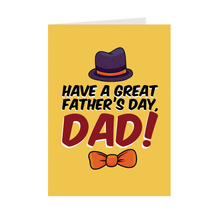 Load image into Gallery viewer, Hat &amp; Tie - Have A Great Father&#39;s Day - Uplifting Dad Cards Front