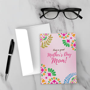 Have A Great Mother's Day Mom - Uplifting Vibes - Greeting Cards Front with Sample Background 