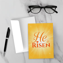 Load image into Gallery viewer, He Is Risen - Happy Easter Greeting Card Shop Front with Sample Background 