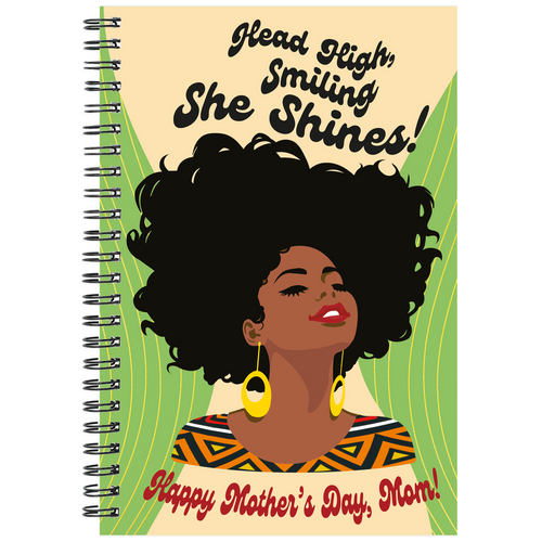 Head High Smiling She Shines - Mother's Day Motivational Spiral Notebooks