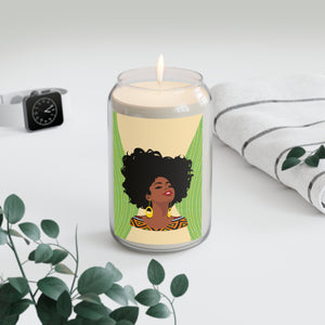 Head High Smiling She Shines Scented Candle - 13.75oz, Afrocentric Aromatherapy with Sample Background