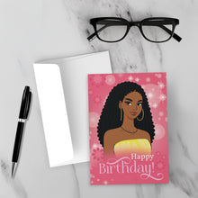 Load image into Gallery viewer, Heart Birthday Style - Happy Birthday - African American Birthday Cards - Front (With Background)
