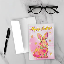 Load image into Gallery viewer, Heart Bunny Rabbit - Easter Vibes - Holiday Card Shop - Colorful Pastel Greeting Card - Floral Card