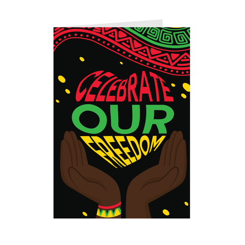 Heart Celebrate Our Freedom - Juneteenth Greeting Cards Front