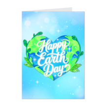 Load image into Gallery viewer, Heart Dreamy Blue Skies Happy Earth Day - Black Stationery Greeting Card Shop - Celebrate Earth